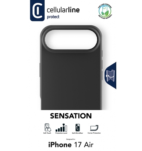 Cellularline Sensation - iPhone Air Custodia in silicone ultra morbida con finitura soft touch, perfetta per proteggere ogni