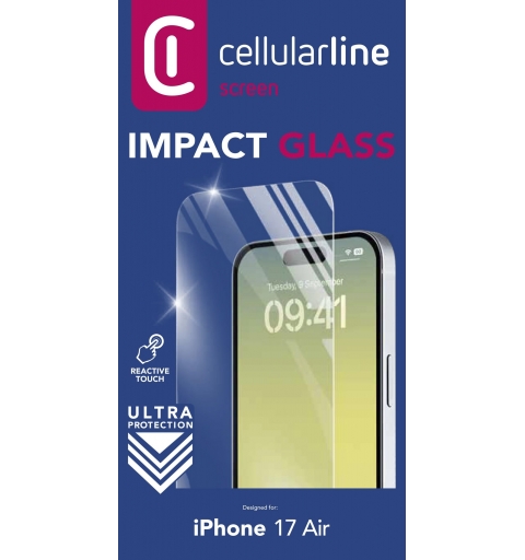 Cellularline Impact Glass - iPhone Air Vetro temperato sottile, resistente e super sensibile