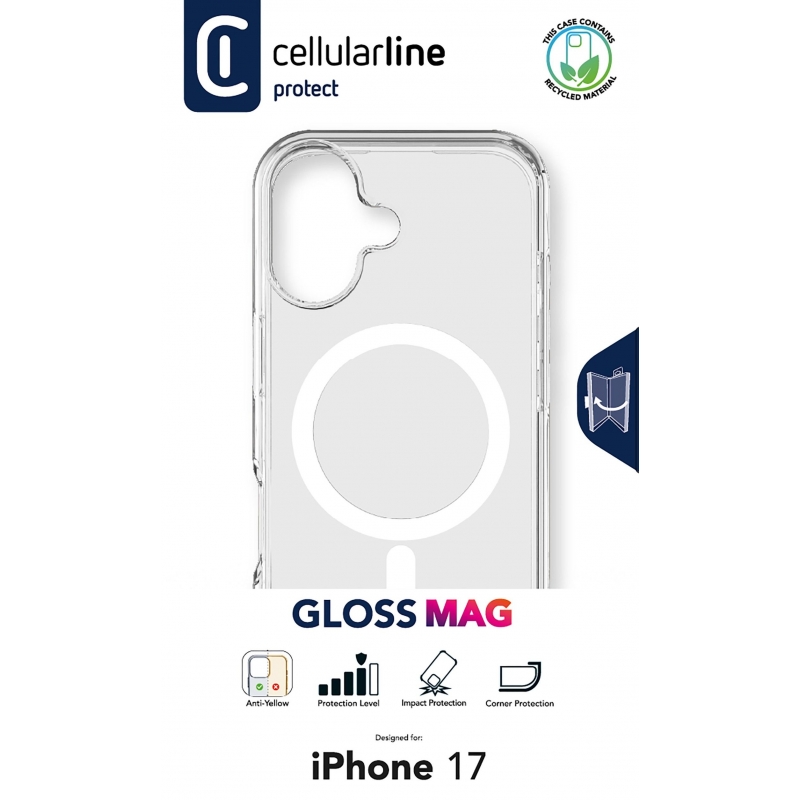 Cellularline Gloss Mag - iPhone 17 Custodia compatibile con ecosistema Magsafe