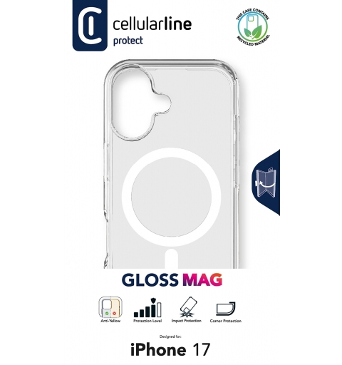 Cellularline Gloss Mag - iPhone 17 Custodia compatibile con ecosistema Magsafe