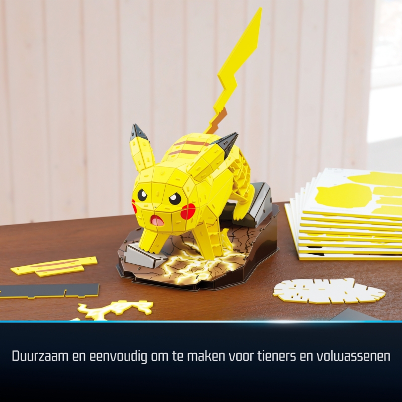 4D Build , Pokémon Pikachu, Kit di Modellismo 3D, Puzzle per Adulti, 201 pezzi, dai 12 Anni in su