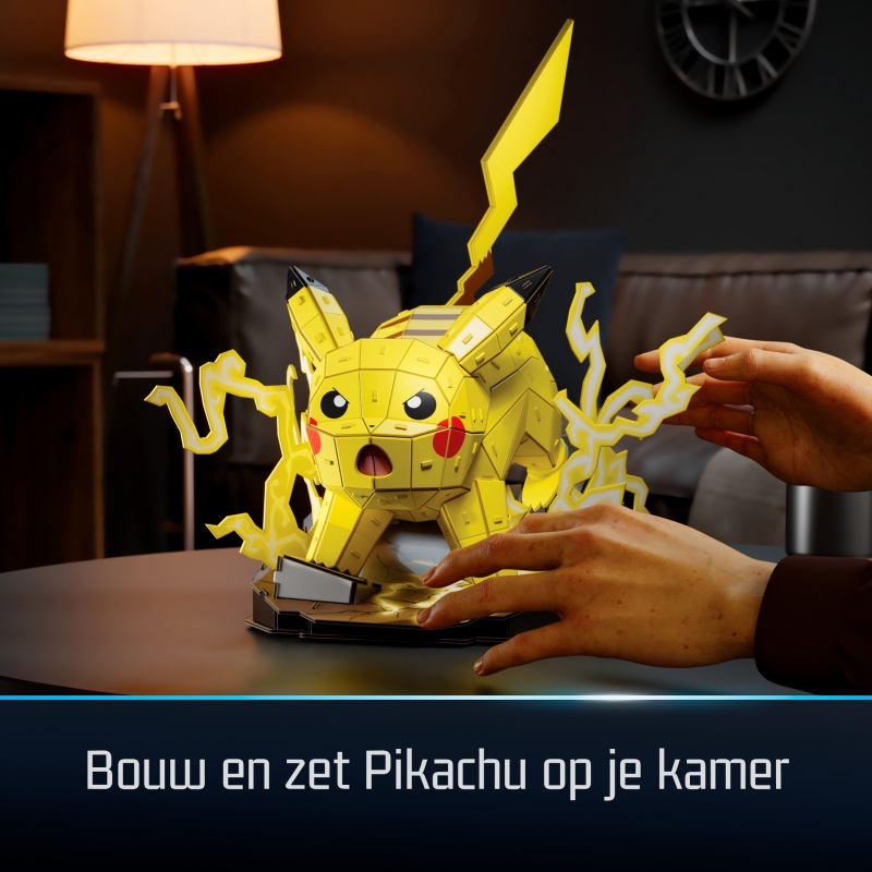 4D Build , Pokémon Pikachu, Kit di Modellismo 3D, Puzzle per Adulti, 201 pezzi, dai 12 Anni in su
