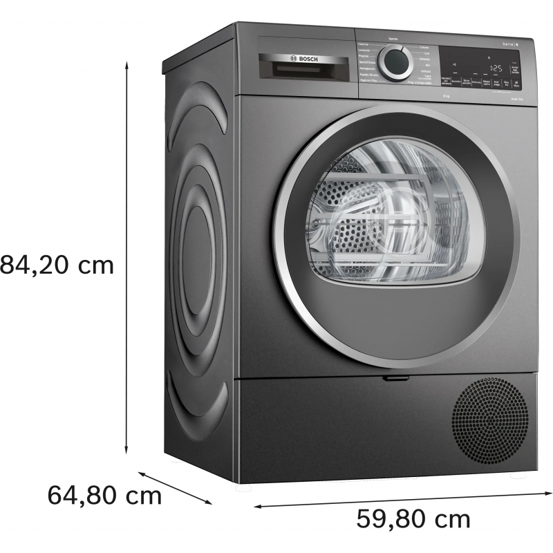 Bosch Serie 6 WQG243DRII Asciugatrice a pompa di calore 9 kg Antracite