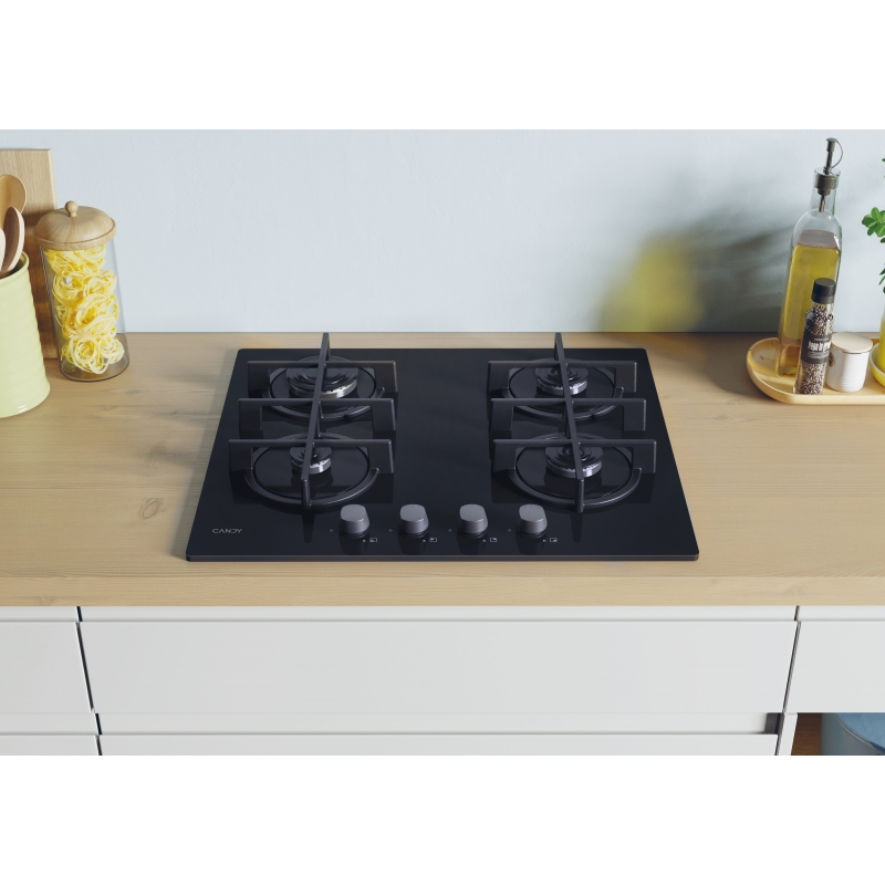 Candy CVG6B Noir Intégré 59 cm Gaz 4 zone(s)
