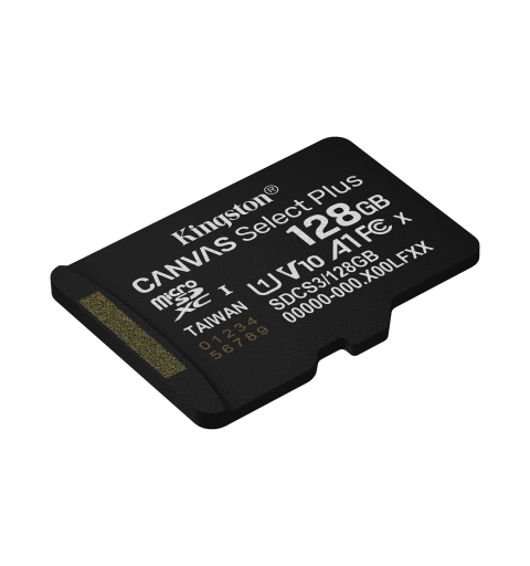 Kingston Technology 128GB microSDXC Canvas Select Plus Gen3 150MB s A1 (Adattatore SD incluso)