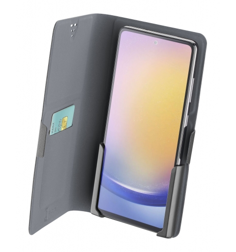 Cellularline Slide & Click Multi-compatible book-style case with leather effect - Size L (Max phone dimensions 90mm x 174mm)