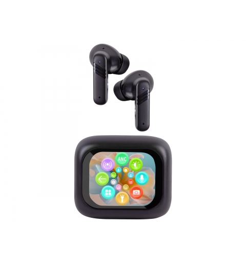 Trevi EAR 100 AID Headphones with AI Simultaneous Translation and Touch Screen Display, Black