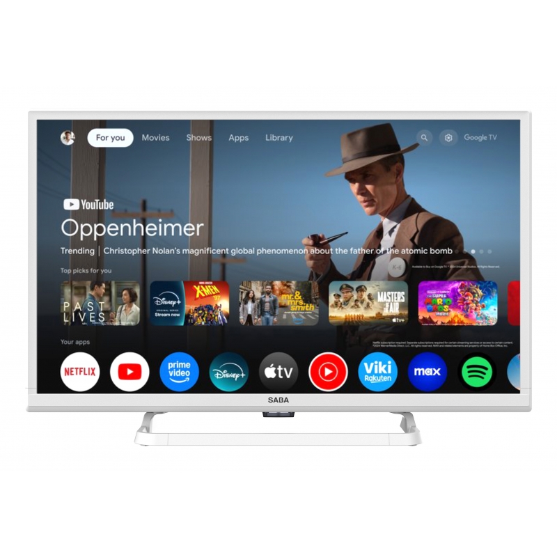 SABA SA24W78GTV Televisor 61 cm (24") HD Smart TV Wifi Blanco 130 cd m²