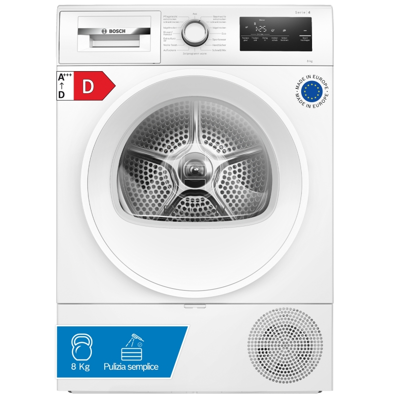 Bosch WTH85V94 sèche-linge Pose libre Charge avant 8 kg Blanc