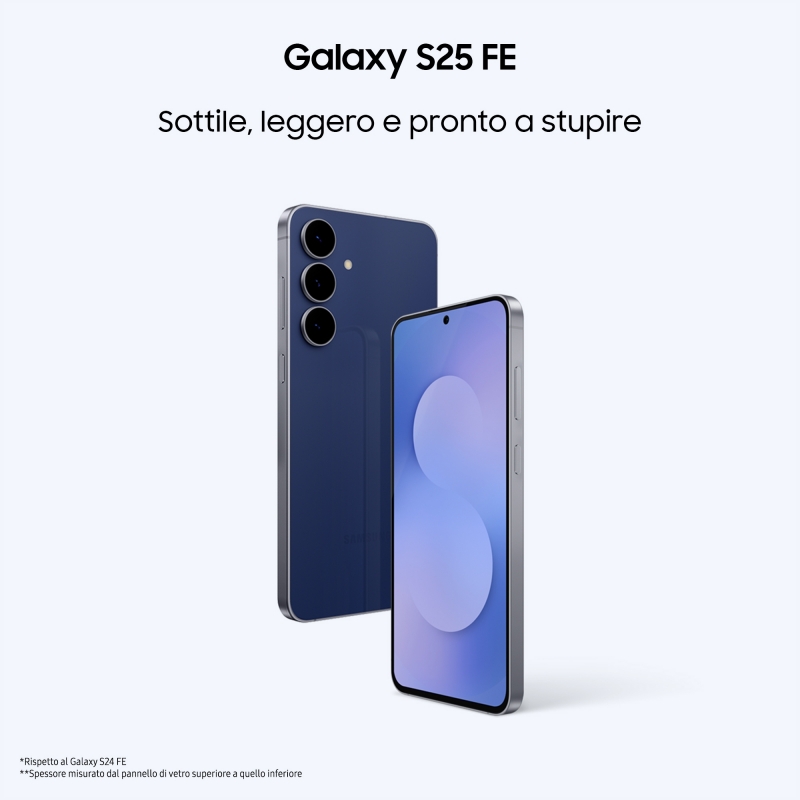 Samsung Galaxy S25 FE, Smartphone AI, Display Dynamic AMOLED 2X 6.7'', Fotocamera 50MP, 8GB RAM, 256GB, Batteria 4.900 mAh, Navy