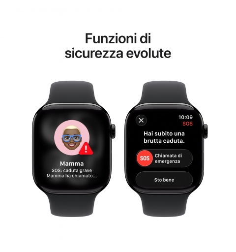 Apple Watch Series 11 OLED 46 mm Numérique 416 x 496 pixels Écran tactile Noir Wifi GPS (satellite)
