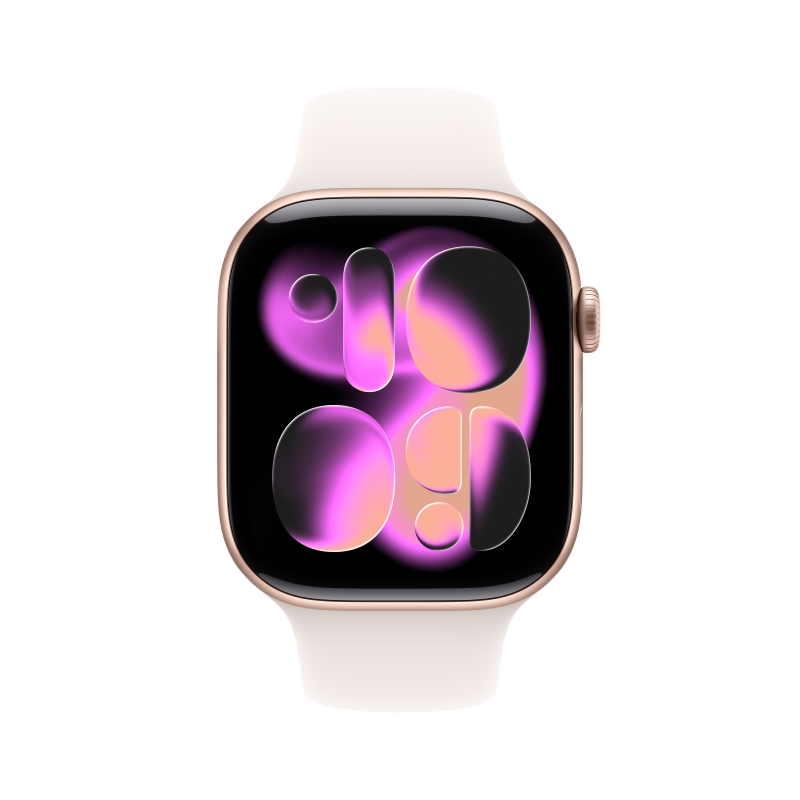 Apple Watch Series 11 GPS 46mm Rose Gold Aluminium Case with Light Blush Sport Band - M L