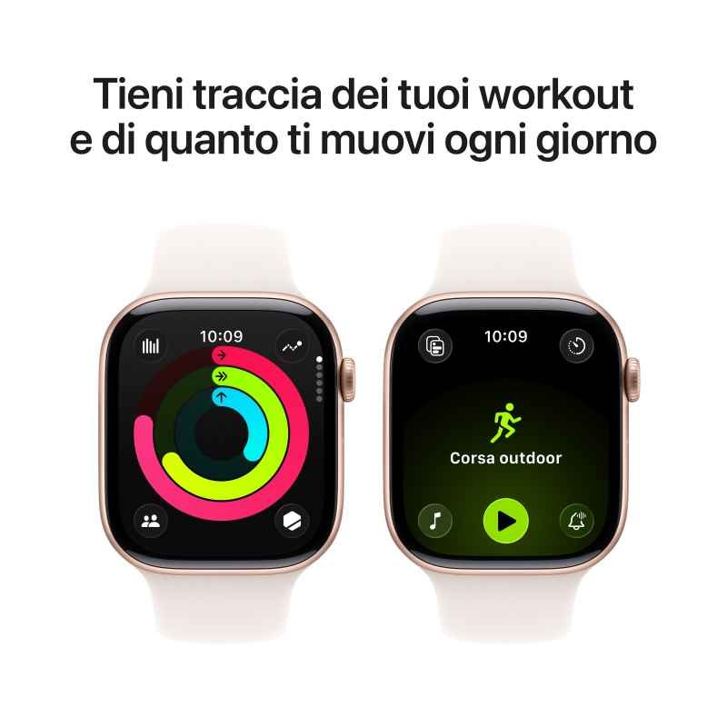 Apple Watch Series 11 GPS 46mm Rose Gold Aluminium Case with Light Blush Sport Band - M L