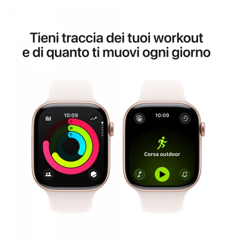 Apple Watch Series 11 GPS 46mm Rose Gold Aluminium Case with Light Blush Sport Band - M L