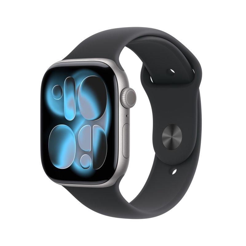 Apple Watch Series 11 GPS 46mm Space Grey Aluminium Case with Black Sport Band - M L
