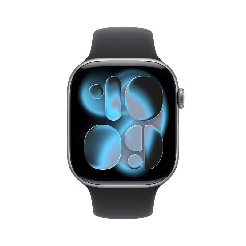 Apple Watch Series 11 GPS 46mm Space Grey Aluminium Case with Black Sport Band - M L
