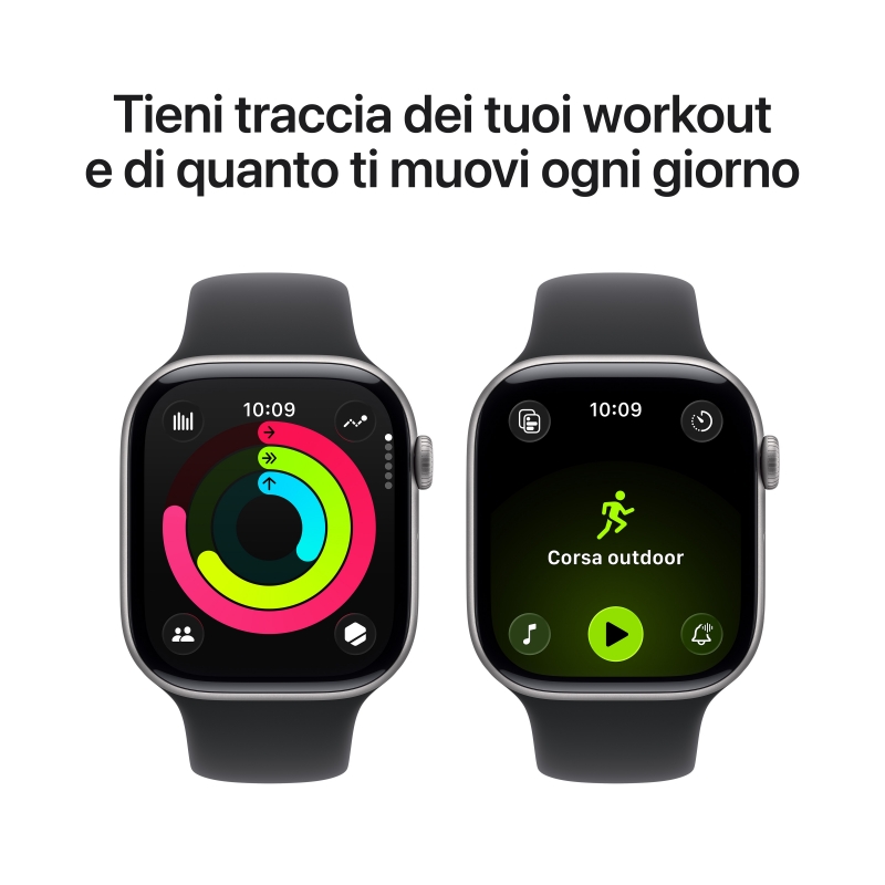 Apple Watch Series 11 GPS 46mm Space Grey Aluminium Case with Black Sport Band - M L