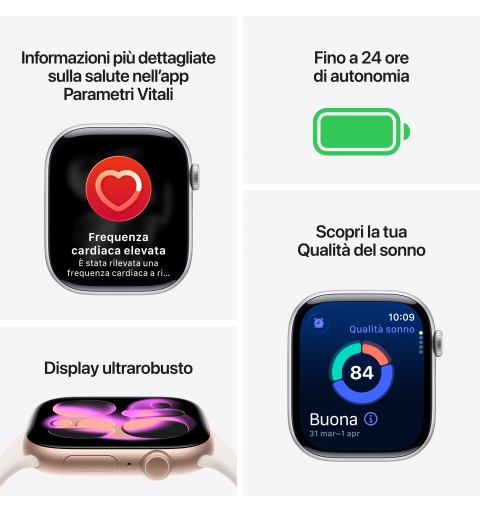 Apple Watch Series 11 GPS 42mm Cassa Alluminio Jet Black con Sport Band Nero - S M