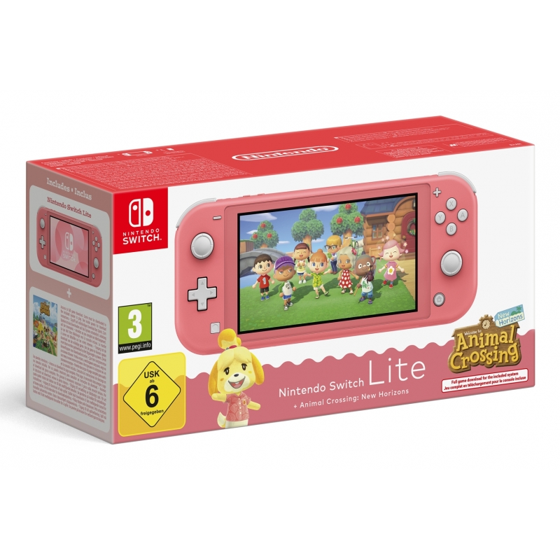 Nintendo Switch Lite Animal Crossing videoconsola portátil 14 cm (5.5") 32 GB Pantalla táctil Wifi Coral