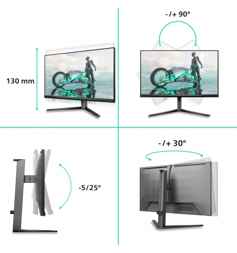 Philips Evnia 3000 27M2N3800A 00 pantalla para PC 68,6 cm (27") 3840 x 2160 Pixeles 4K Ultra HD LCD Gris