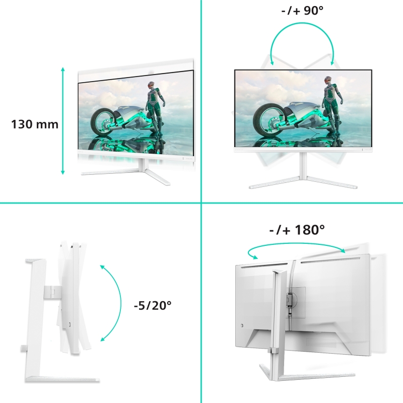 Philips Evnia 27M2N3501PA 00 Computerbildschirm 68,6 cm (27") 2560 x 1440 Pixel Quad HD LCD Weiß