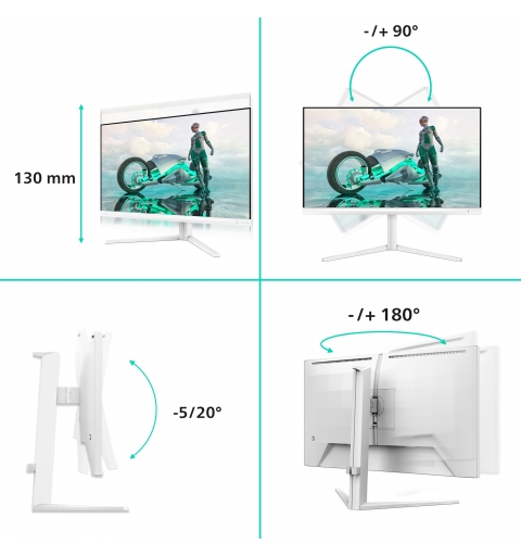 Philips Evnia 27M2N3501PA 00 écran plat de PC 68,6 cm (27") 2560 x 1440 pixels Quad HD LCD Blanc