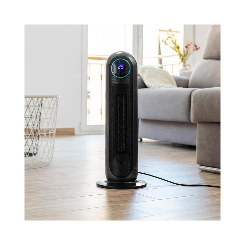 Cecotec 05826 calefactor eléctrico Interior Negro, Acero inoxidable 2200 W Ventilador eléctrico