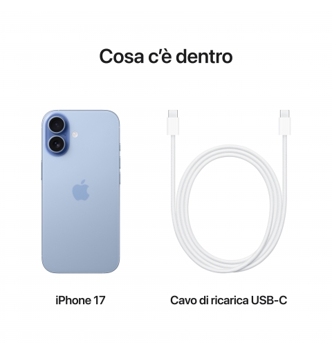 Apple iPhone 17 16 cm (6.3") Double SIM iOS 26 5G USB Type-C 256 Go Bleu