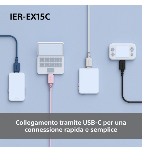 Sony IER-EX15C Kopfhörer Kabelgebunden im Ohr Anrufe Musik USB Typ-C Pink
