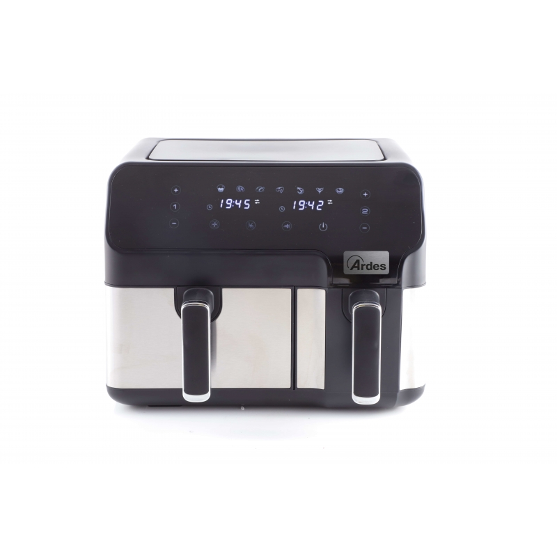 Ardes ARFRYA03D freidora Doble 9 L Independiente Freidora de aire caliente Negro, Acero inoxidable