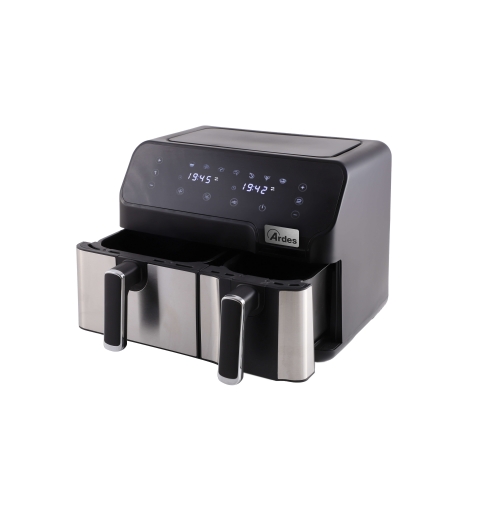Ardes ARFRYA03D Fritteuse Doppel 9 l Eigenständig Heißluftfritteuse Schwarz, Edelstahl