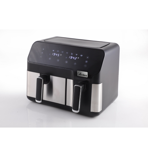 Ardes ARFRYA03D Fritteuse Doppel 9 l Eigenständig Heißluftfritteuse Schwarz, Edelstahl