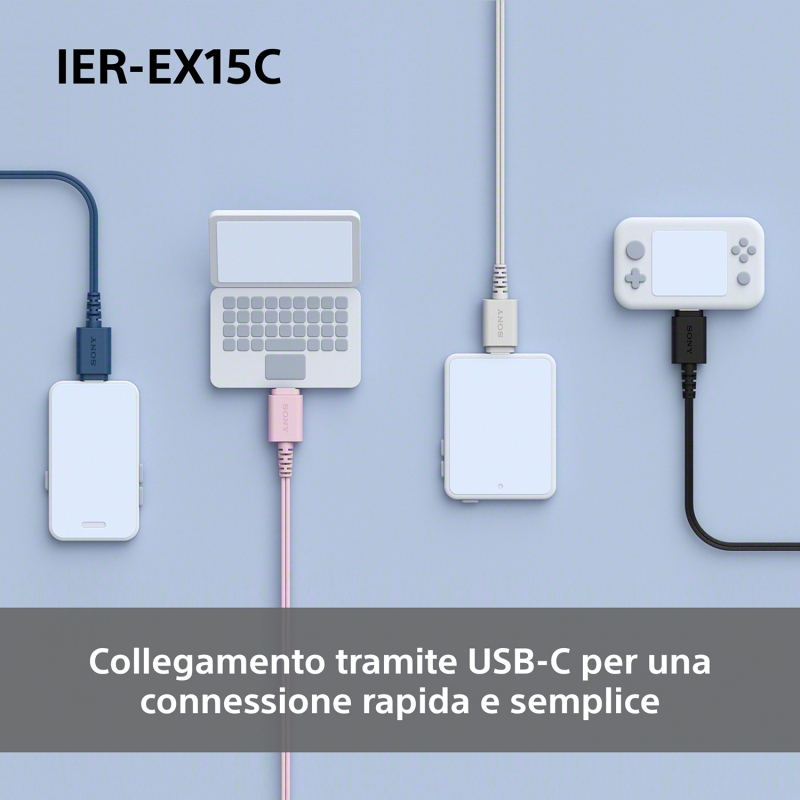Sony IER-EX15C Kopfhörer Kabelgebunden im Ohr Anrufe Musik USB Typ-C Blau