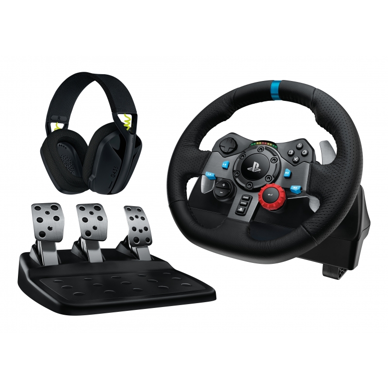 Logitech G 991-000539 accessoire de jeux vidéo Aluminium, Noir USB Volant + pédales + écouteurs PC, PlayStation 4, PlayStation
