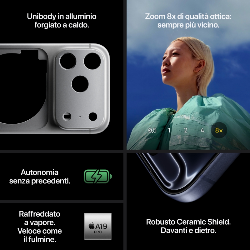 Apple iPhone 17 Pro 16 cm (6.3") Double SIM iOS 26 5G USB Type-C 256 Go Bleu