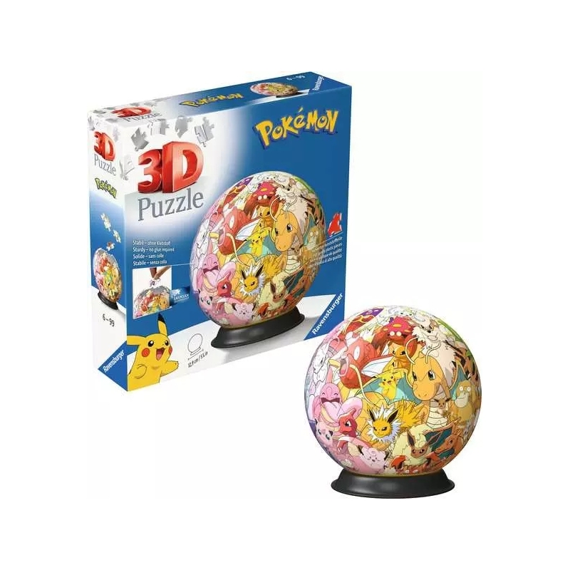 Ravensburger Puzzle 3D Pokémon Illuminé – 72 Pièces Sans Colle – Socle Lumineux Inclus – Dès 6 Ans
