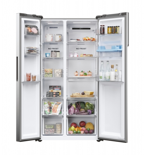 Haier SBS 90 Serie 5 HSR5918DWMP frigo américain Pose libre 521 L D Platine, Acier inoxydable