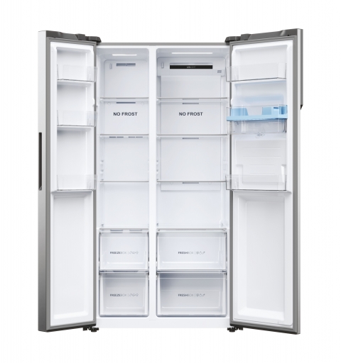 Haier SBS 90 Serie 5 HSR5918DWMP frigorifero side-by-side Libera installazione 521 L D Platino, Acciaio inox