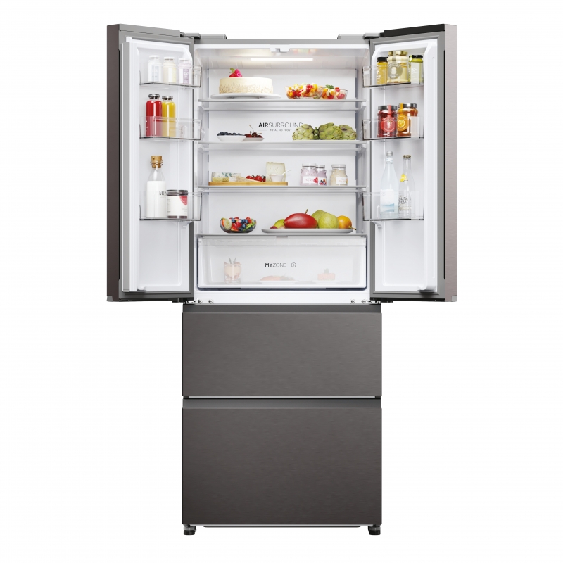 Haier HFR3718ENMD frigo américain Pose libre 402 L E Acier inoxydable