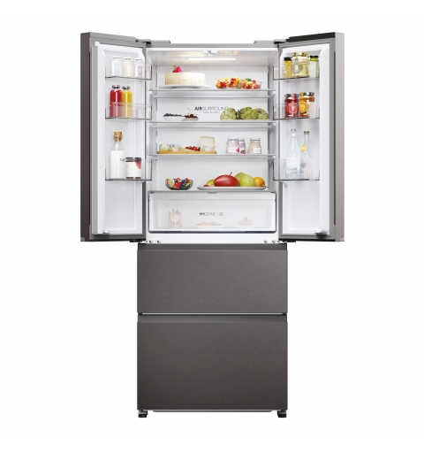 Haier HFR3718ENMD frigo américain Pose libre 402 L E Acier inoxydable