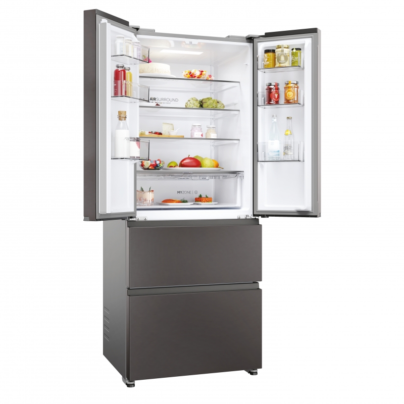 Haier HFR3718ENMD frigo américain Pose libre 402 L E Acier inoxydable
