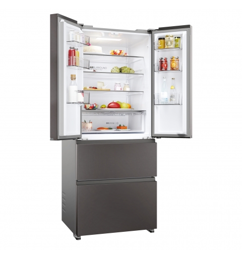 Haier HFR3718ENMD frigo américain Pose libre 402 L E Acier inoxydable
