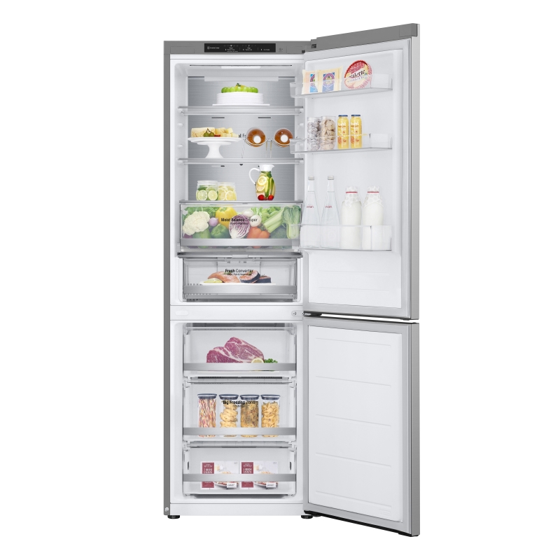 LG GBV5140DPY Frigorifero combinato, Classe D, 344L, Fresh Converter, Porte piatte, Argento