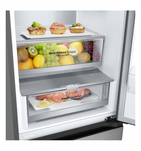 LG GBV5140DPY Frigorifero combinato, Classe D, 344L, Fresh Converter, Porte piatte, Argento