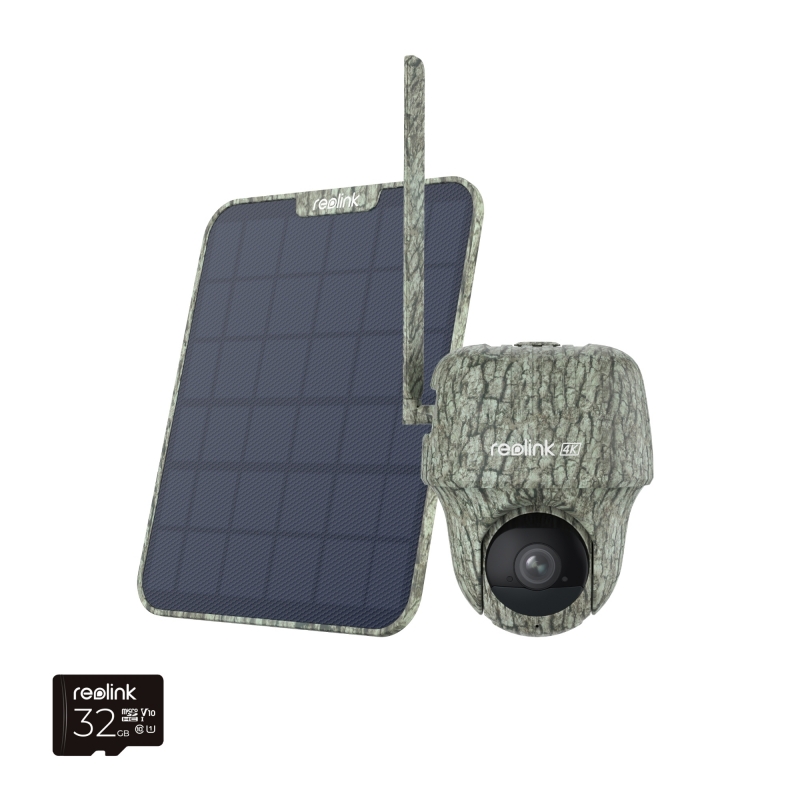 Reolink Go Series G450 with Solar Panel 2 - 4K 4G LTE PT Wildlife Cam, Animal Detection & Recognition, 360° View, 32GB microSD