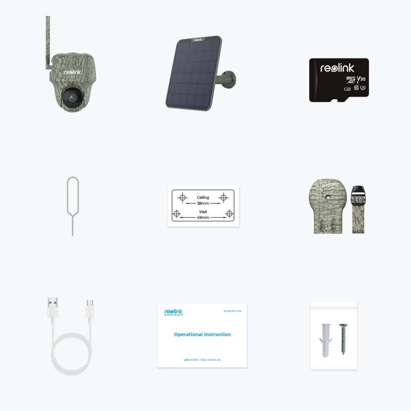 Reolink Go Series G450 with Solar Panel 2 - 4K 4G LTE PT Wildlife Cam, Animal Detection & Recognition, 360° View, 32GB microSD