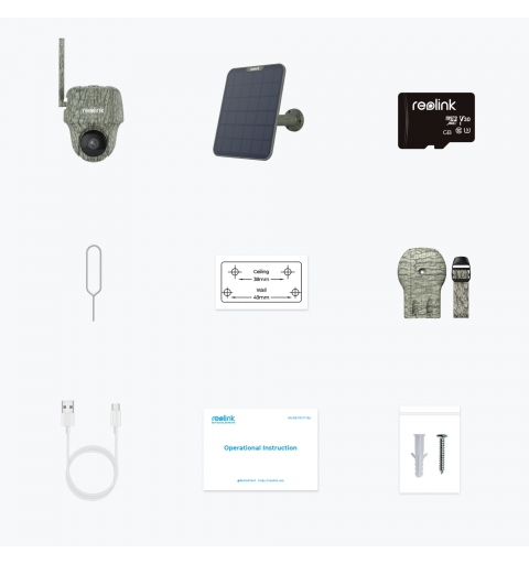 Reolink Go Series G450 with Solar Panel 2 - 4K 4G LTE PT Wildlife Cam, Animal Detection & Recognition, 360° View, 32GB microSD