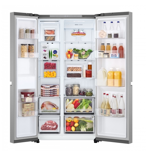 LG NatureFRESH GSBC40PYPE American Style Fridge Freezer - Prime Silver - E Rated