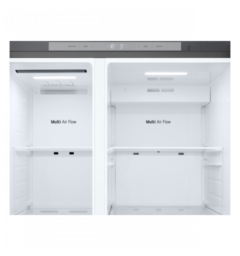 LG GSBC40PYPE Frigorifero Side-by-Side, Classe E, 664L, Porte piatte, Linear Cooling, Smart Diagnosis, Prime Silver