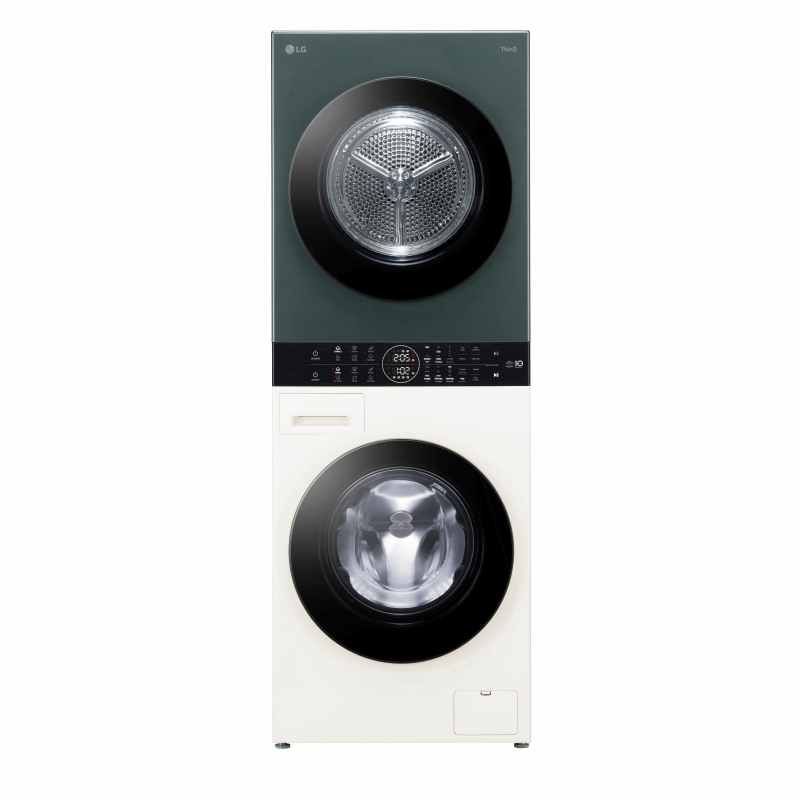 LG WT1210EGF machine à laver avec sèche linge Pose libre Charge avant Vert, Blanc A